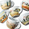 ANCAP Cappuccino kopjes Contrade italiane set van 6