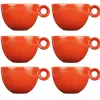 Cappuccinokopjes - 200ml - Mosterdman - 6 rode kopjes