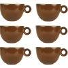 Cappuccinokopjes - 200ml - Mosterdman - 6 bruine kopjes