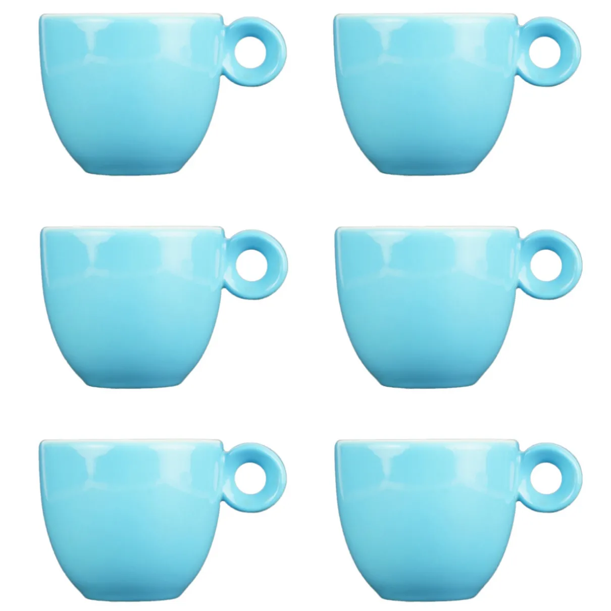 Espressokopjes - Blauw - 80ml - Mosterdman - set van 6