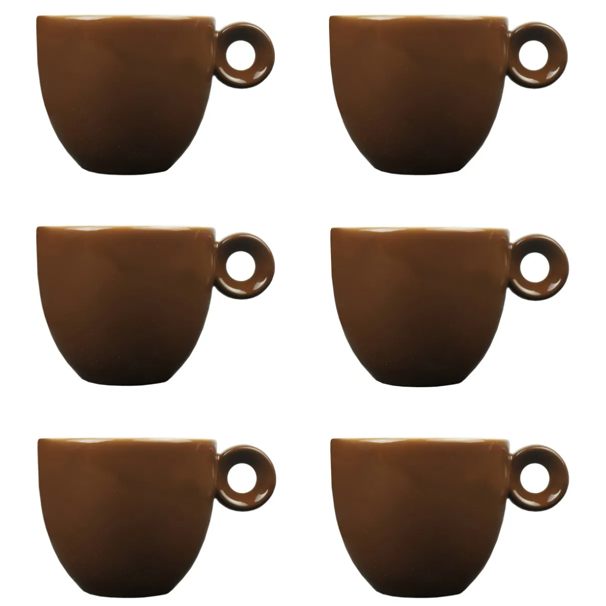 Espressokopjes - Bruin - 80ml - Mosterdman - set van 6