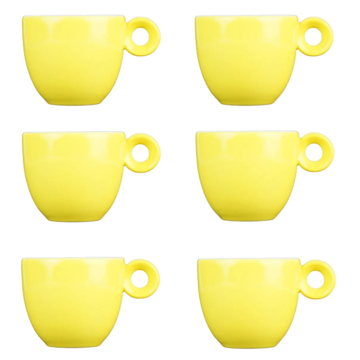 Espressokopjes - Geel - 80ml - Mosterdman - set van 6