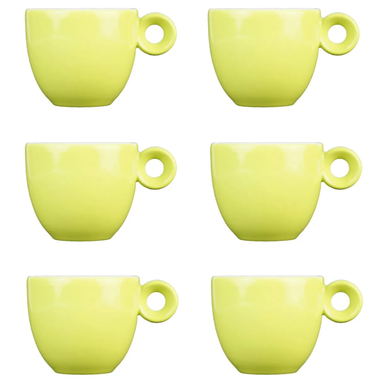 Espressokopjes - Licht groen - 80ml - Mosterdman - set van 6