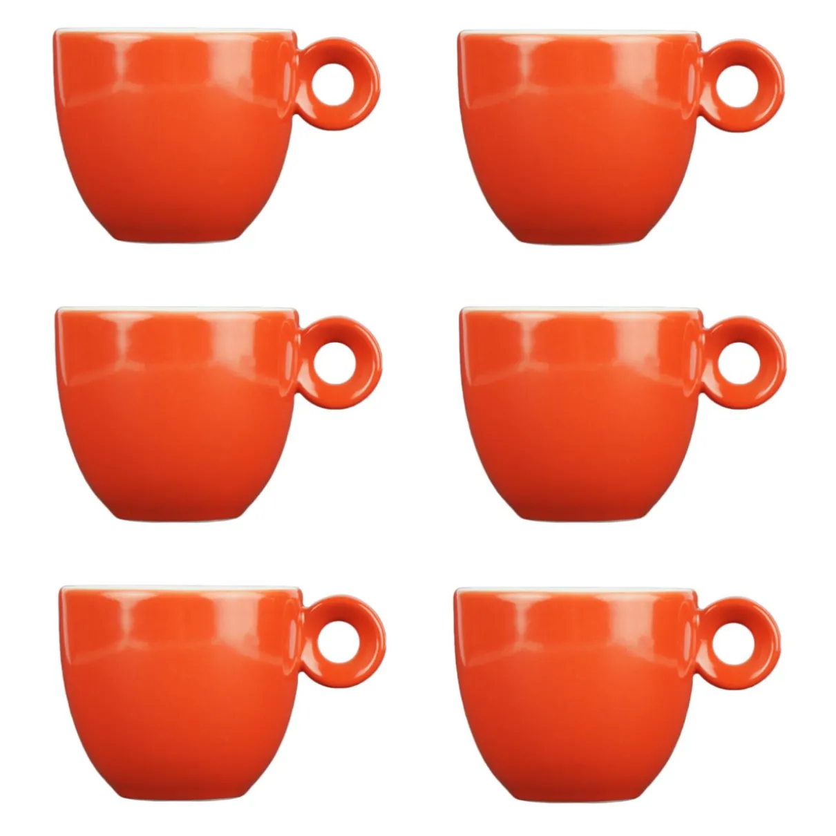 Espressokopjes - Rood - 80ml - Mosterdman - set van 6