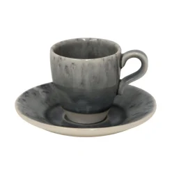 6 Espressokoppen en schotel - Costa Nova Madeira - Grijs - 80ml