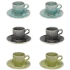 6 Espressokoppen met schotel - Costa Nova Madeira - assorti - 80ml
