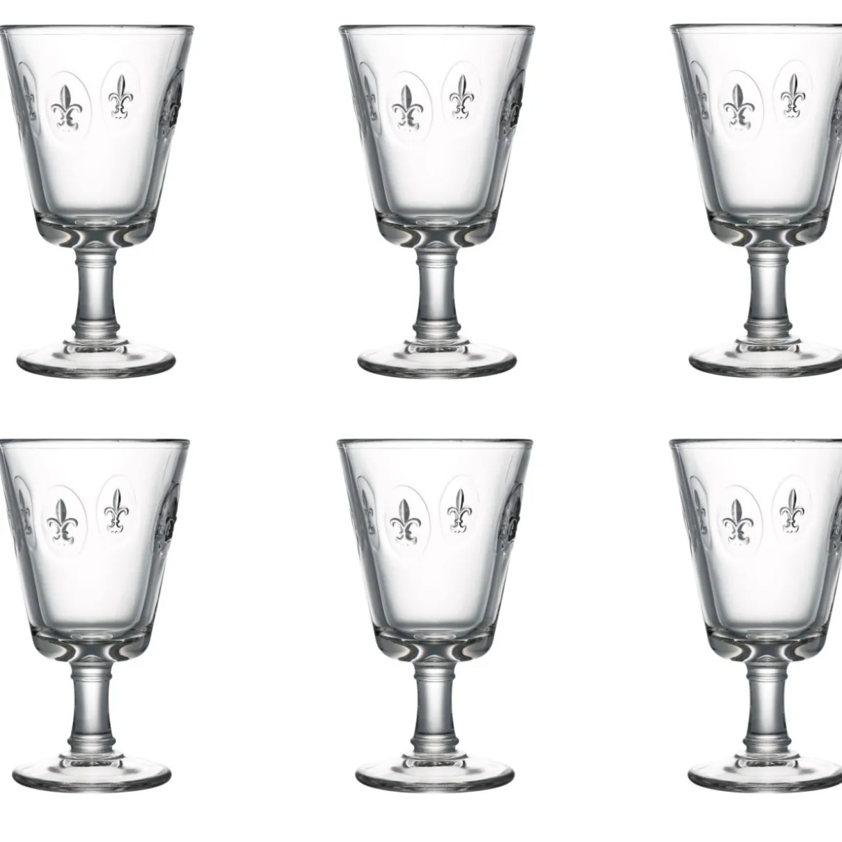 Glas op voet - La Rochere - Fleur de lys - 240ml - set van 6