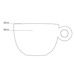 Large cappuccino - Caffé Latte kop - 320ml - Mosterdman - Oranje
