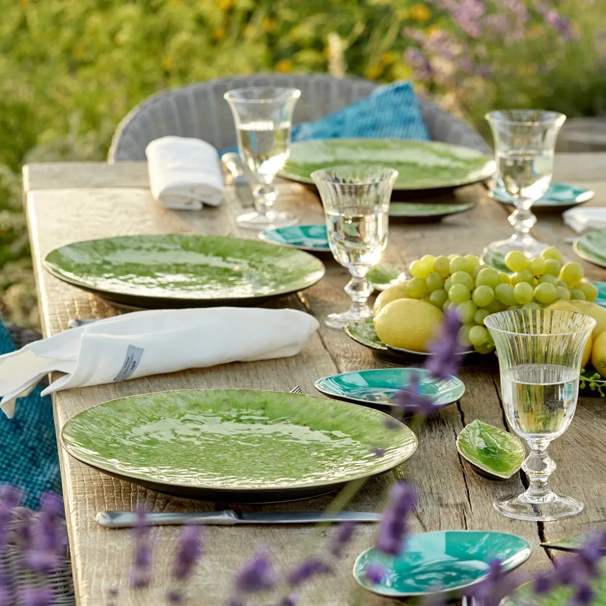6 x Costa Nova Riviera - Dinerbord Azur - aardewerk - 27 cm - set van 6