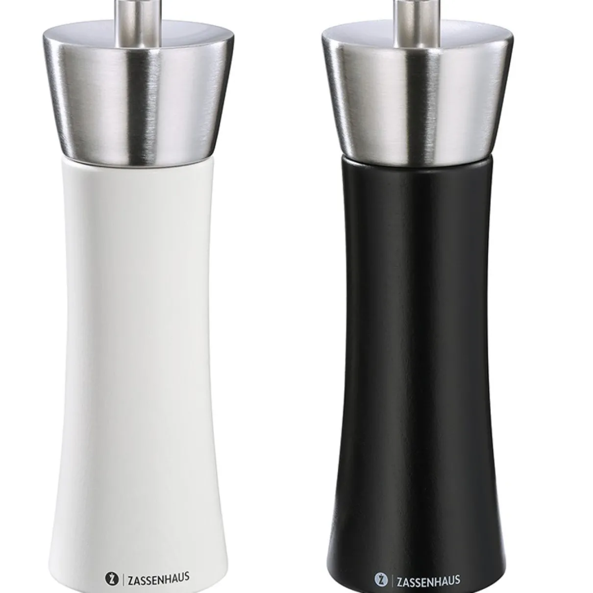 Zout- en pepermolen Zassenhaus Augsburg - 18cm - Zwart Wit - Set